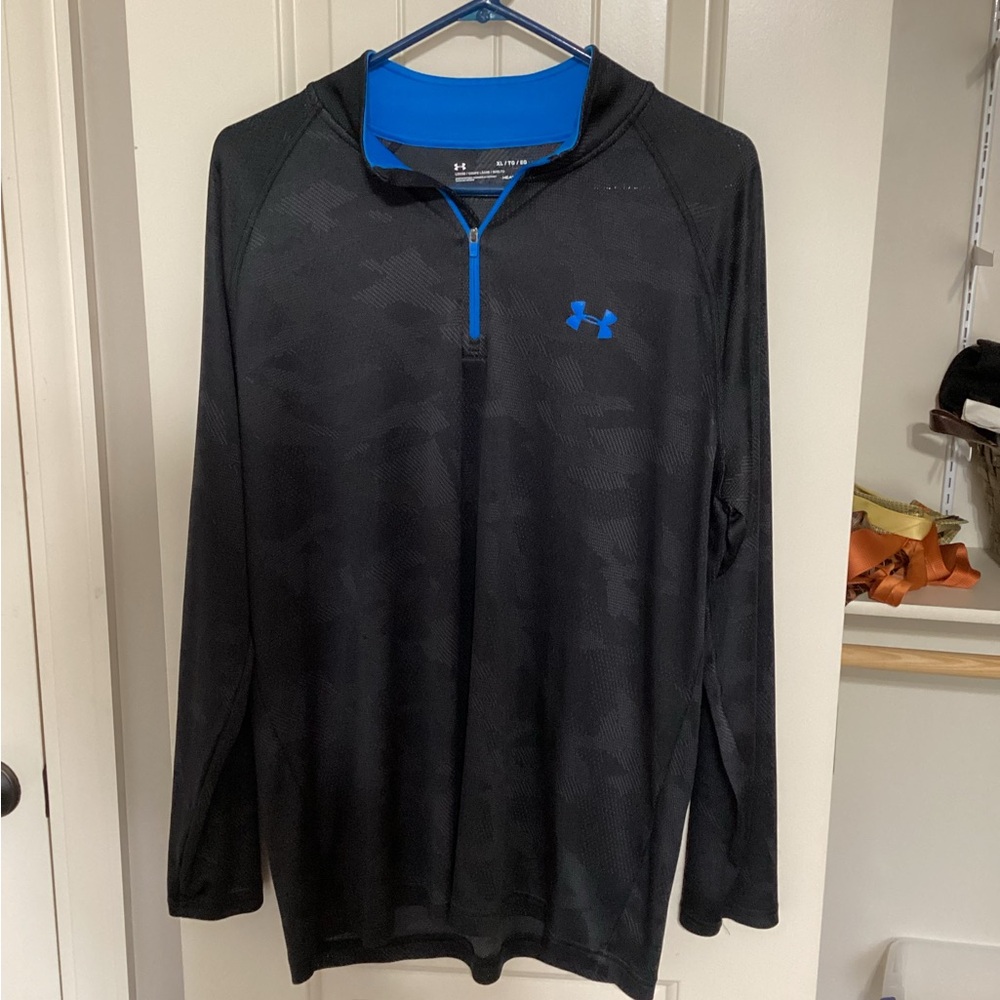 Men’s Under Armour Quarter zip Black Camo/Blue